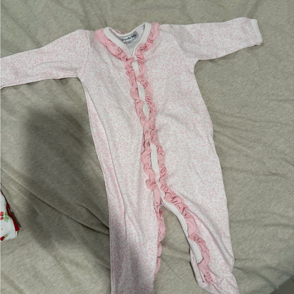 Magnolia Baby Pink Ruffled Kids One Piece